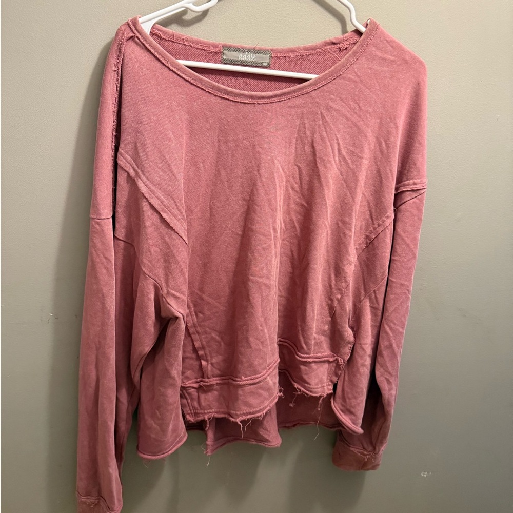 Elegant Pink Crew Neck Sweater